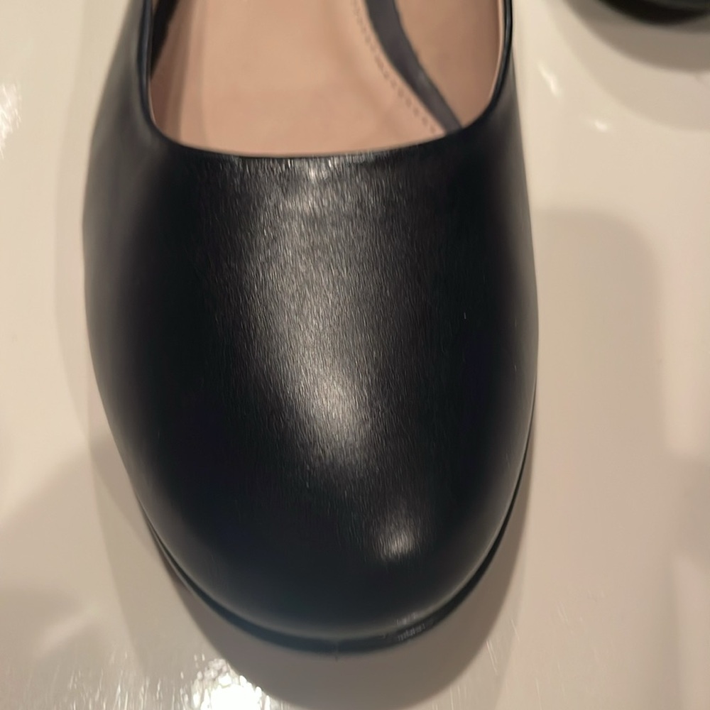 Classic Blue Leather Ballet Flats - Picture 2 of 3